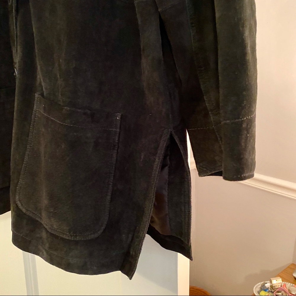 Suede Jacket Car Coat Black Womens Size Large - Picture 4 of 11